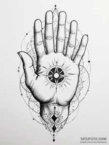Tattoo sketch a powerful ancient god's hand h... - эскиз тату (№1752665412_0, 16.07.2025 11:30) — Tatufoto.com