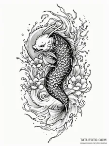 Tattoo design pisces fish, sketched with over... - эскиз тату (№1752665568_0, 16.07.2025 11:32) — Tatufoto.com