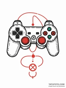 Tattoo sketch a classic gamepad button set x... - эскиз тату (№1752666141_0, 16.07.2025 11:42) — Tatufoto.com