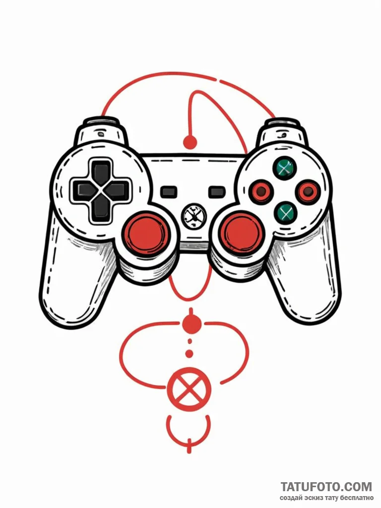Tattoo sketch a classic gamepad button set x... - эскиз тату (№1752666141_0, 16.07.2025 11:42) — Tatufoto.com