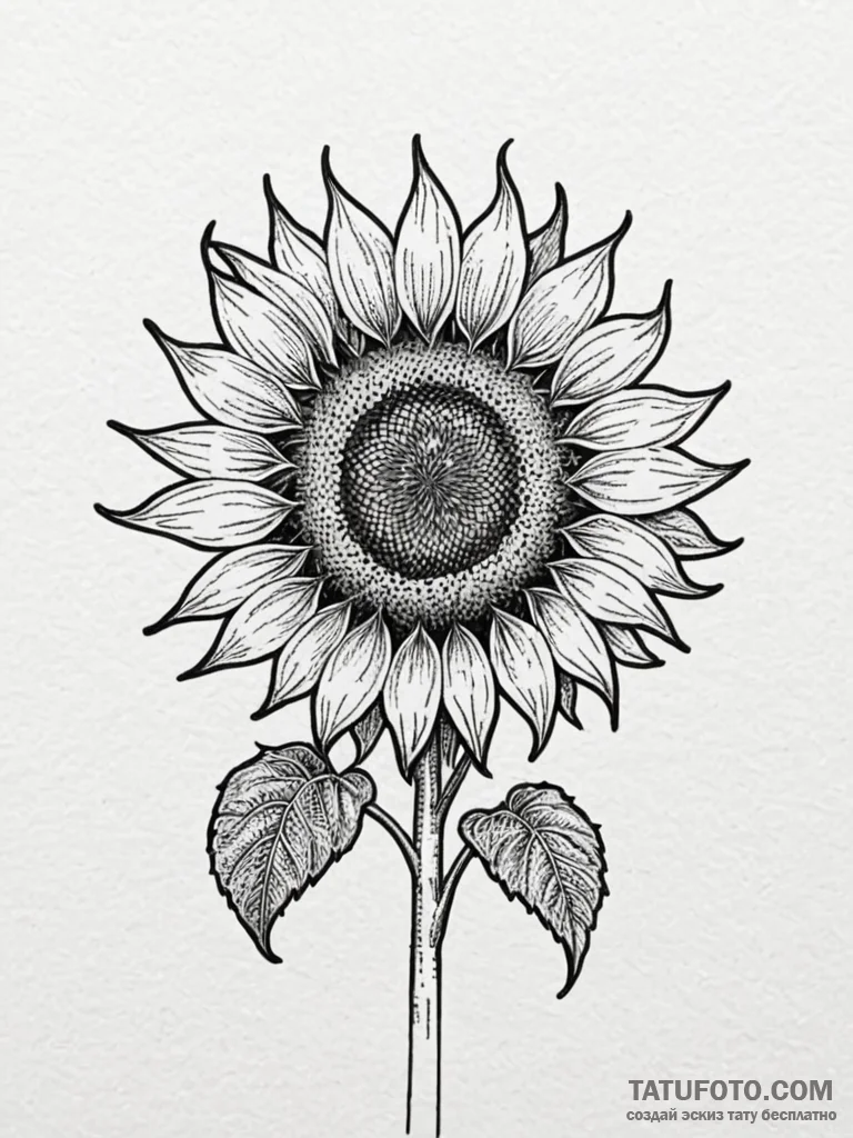 A field of sunflowers, all facing the sun., t... - эскиз тату (№1752666218_0, 16.07.2025 11:43) — Tatufoto.com