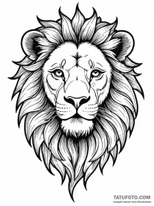 Tattoo sketch a leo lion with a single, shini... - эскиз тату (№1752666296_0, 16.07.2025 11:44) — Tatufoto.com