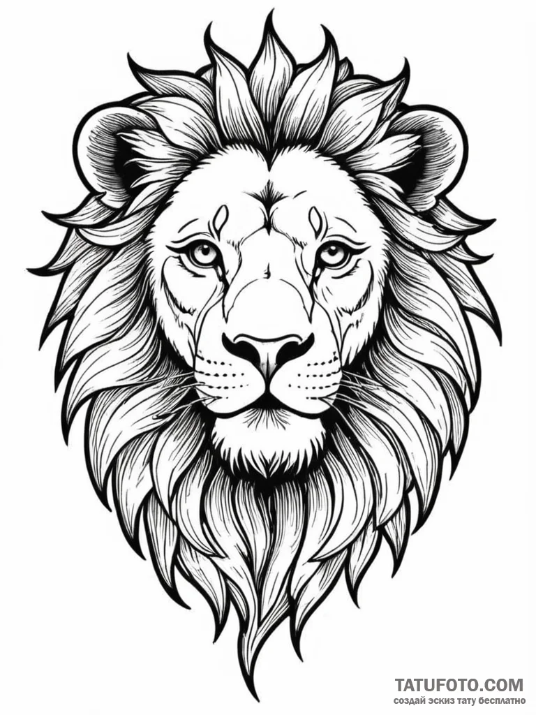 Tattoo sketch a leo lion with a single, shini... - эскиз тату (№1752666296_0, 16.07.2025 11:44) — Tatufoto.com