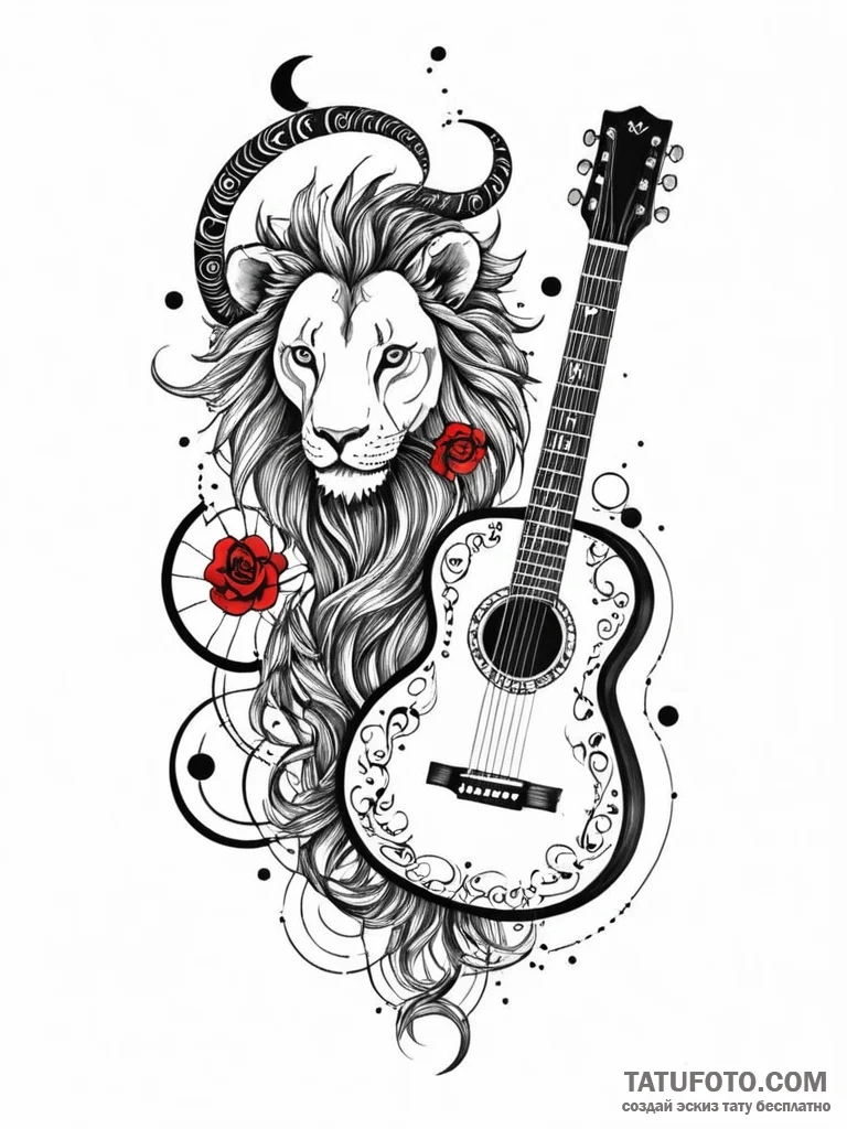 Tattoo design a zodiac symbol merged with a h... - эскиз тату (№1752666921_0, 16.07.2025 11:55) — Tatufoto.com