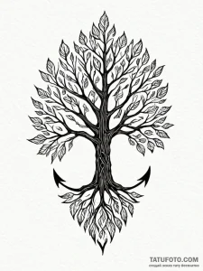 Tattoo design a tree silhouette whose leaves... - эскиз тату (№1752667402_0, 16.07.2025 12:03) — Tatufoto.com