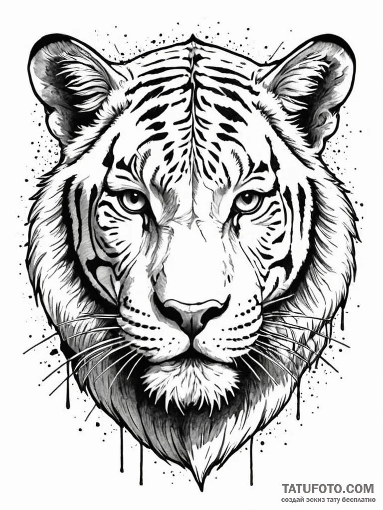 A linework tattoo of a liger from napoleon dy... - эскиз тату (№1752667638_0, 16.07.2025 12:07) — Tatufoto.com
