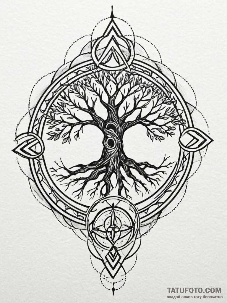 69. tattoo design: a "alatyr" rune appearing... - эскиз тату (№1752668173_0, 16.07.2025 12:16) — Tatufoto.com