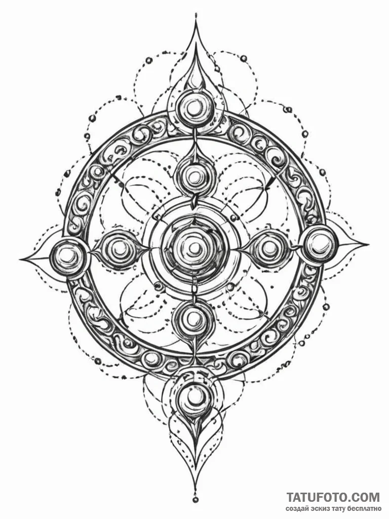 A dotwork tattoo of the gallifreyan symbols.,... - эскиз тату (№1752669900_0, 16.07.2025 12:45) — Tatufoto.com