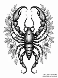 Tattoo design a scorpio scorpion, its body ma... - эскиз тату (№1752670314_0, 16.07.2025 12:51) — Tatufoto.com
