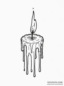 Tattoo design a single, dripping candle, evok... - эскиз тату (№1752671705_0, 16.07.2025 13:15) — Tatufoto.com
