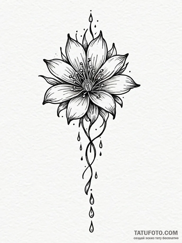 Tattoo sketch a single, falling tear transfor… — эскиз тату (№1752672094_0, 16.07.2025 13:21) — Tatufoto.com