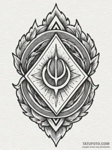 A linework tattoo of the lumon industries log... - эскиз тату (№1752672876_0, 16.07.2025 13:34) — Tatufoto.com