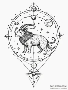 Tattoo design a zodiac animal with subtle alc... - эскиз тату (№1752673335_0, 16.07.2025 13:42) — Tatufoto.com
