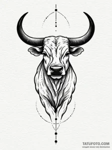 Tattoo design a taurus bull's silhouette in s... - эскиз тату (№1752673411_0, 16.07.2025 13:43) — Tatufoto.com