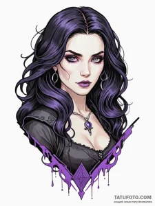 A neo-traditional portrait of a beautiful and... - эскиз тату (№1752673805_0, 16.07.2025 13:50) — Tatufoto.com