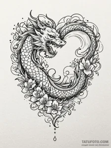Tattoo design a heart outlined in fine line,... - эскиз тату (№1752674043_0, 16.07.2025 13:54) — Tatufoto.com