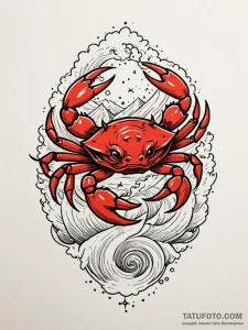 Tattoo design a cancer crab, its shell openin... - эскиз тату (№1752674124_0, 16.07.2025 13:55) — Tatufoto.com