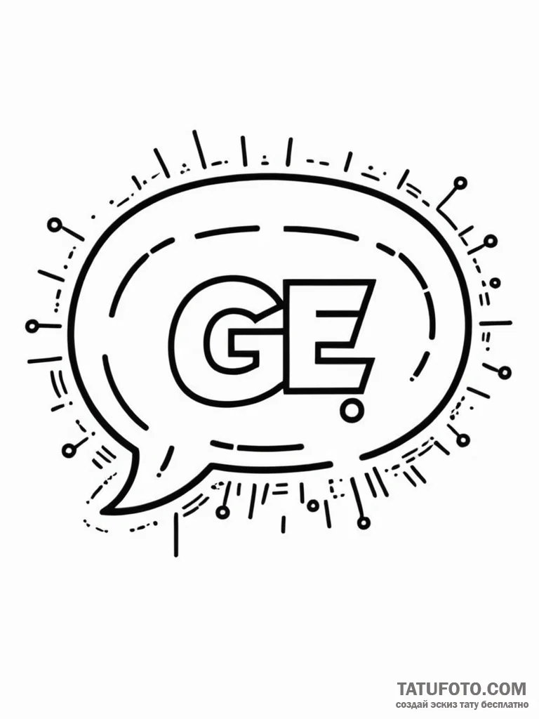 Tattoo design a pixelated speech bubble sayin… — эскиз тату (№1752674761_0, 16.07.2025 14:06) — Tatufoto.com