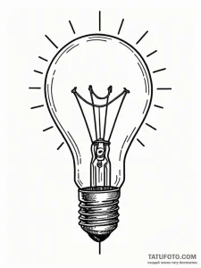 Tattoo design a lightbulb emitting powerful i... - эскиз тату (№1752675318_0, 16.07.2025 14:15) — Tatufoto.com