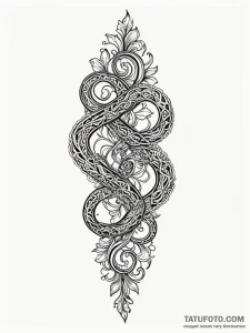 Tattoo sketch: an ornamental tattoo featuring... - эскиз тату (№1752675556_0, 16.07.2025 14:19) — Tatufoto.com