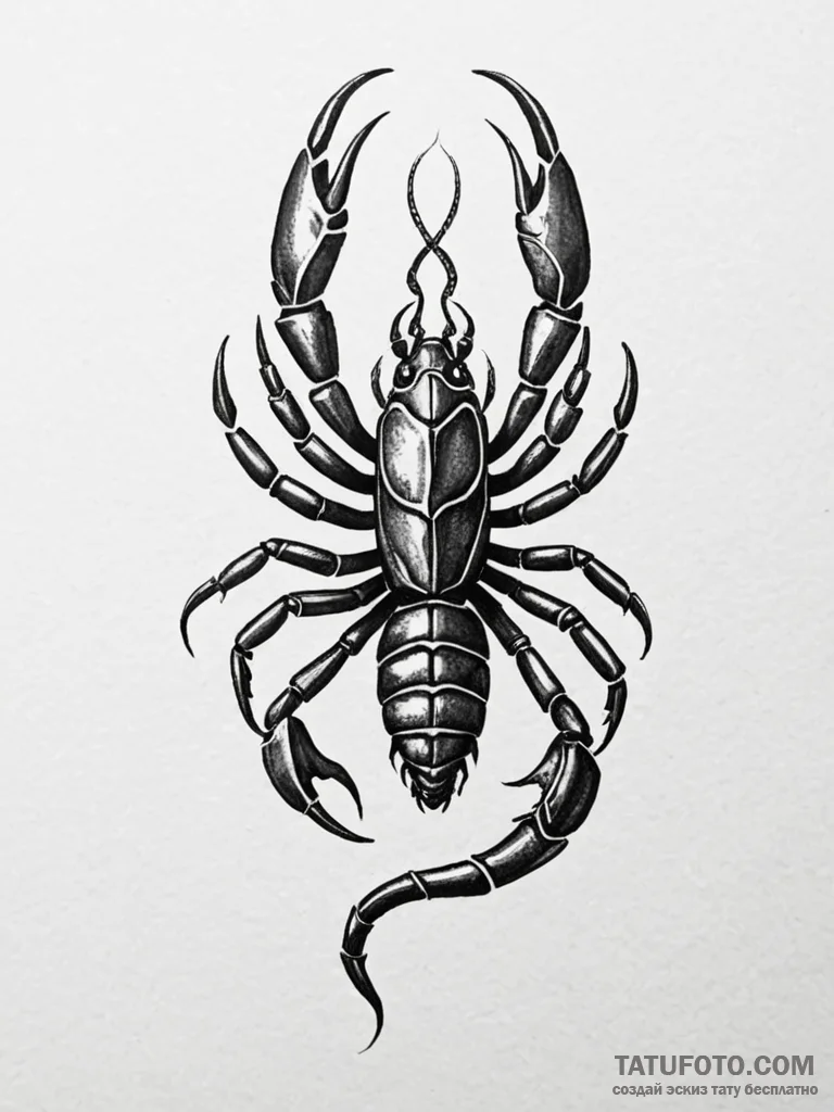 Tattoo design a scorpio scorpion, with a subt… — эскиз тату (№1752675872_0, 16.07.2025 14:24) — Tatufoto.com