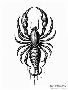 Tattoo design a scorpio scorpion with a singl... - эскиз тату (№1752676510_0, 16.07.2025 14:35) — Tatufoto.com