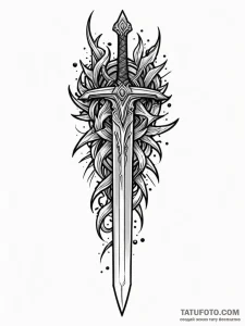 Linework tattoo of the sword narsil, shattere... - эскиз тату (№1752678125_0, 16.07.2025 15:02) — Tatufoto.com
