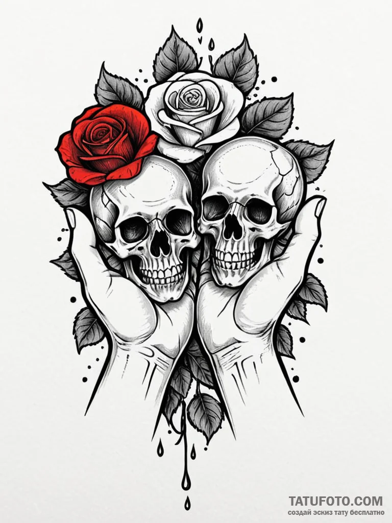A dotwork tattoo of the red pill and the blue... - эскиз тату (№1752678202_0, 16.07.2025 15:03) — Tatufoto.com