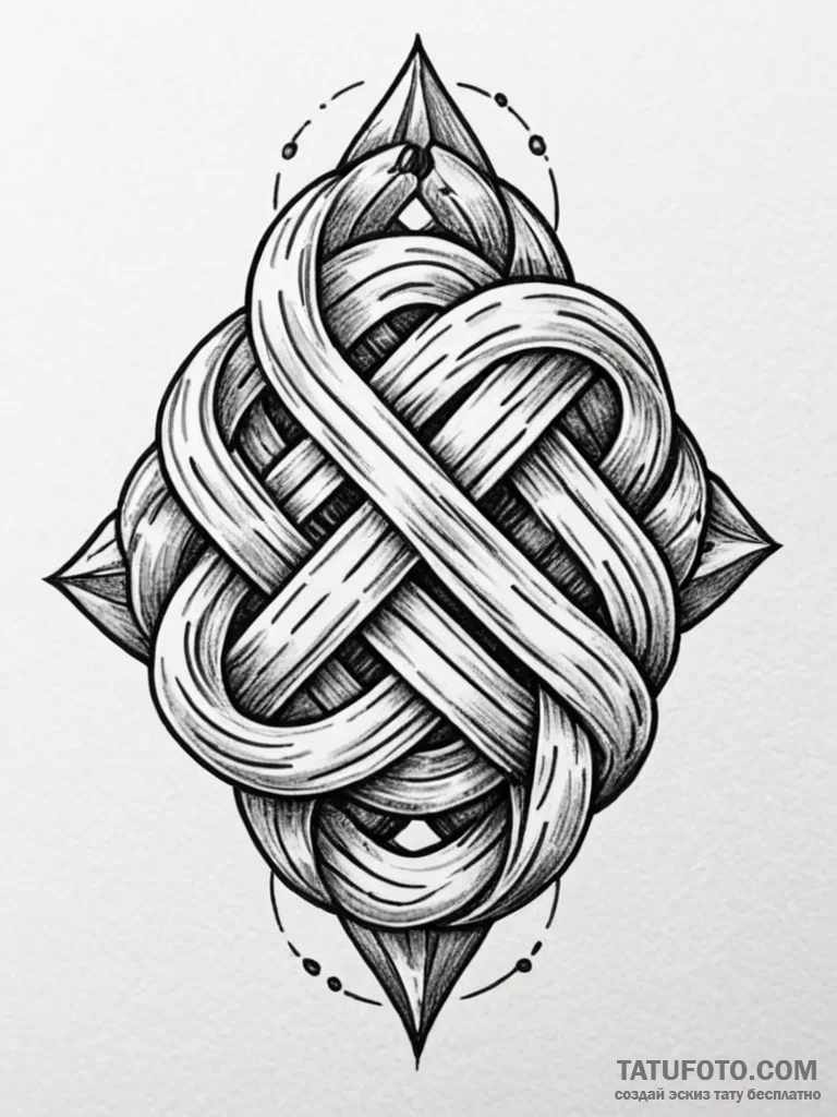 Tattoo sketch a strong, defensive knot or int... - эскиз тату (№1752678583_0, 16.07.2025 15:09) — Tatufoto.com