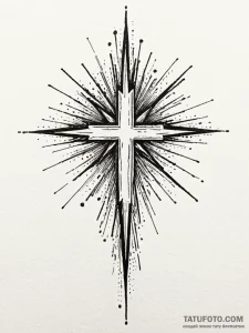 Tattoo sketch a dynamic burst of light from a... - эскиз тату (№1752678736_0, 16.07.2025 15:12) — Tatufoto.com