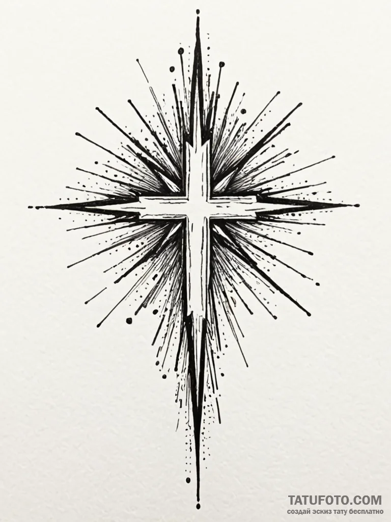 Tattoo sketch a dynamic burst of light from a... - эскиз тату (№1752678736_0, 16.07.2025 15:12) — Tatufoto.com