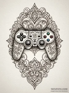 Tattoo design a controller face button with a... - эскиз тату (№1752679281_0, 16.07.2025 15:21) — Tatufoto.com
