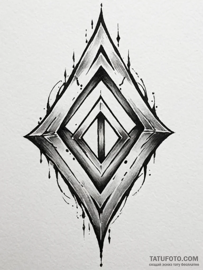 104. tattoo design: a minimalist "opora" rune... - эскиз тату (№1752679984_0, 16.07.2025 15:33) — Tatufoto.com