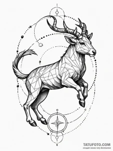 Tattoo design a zodiac animal in a dynamic po... - эскиз тату (№1752680141_0, 16.07.2025 15:35) — Tatufoto.com