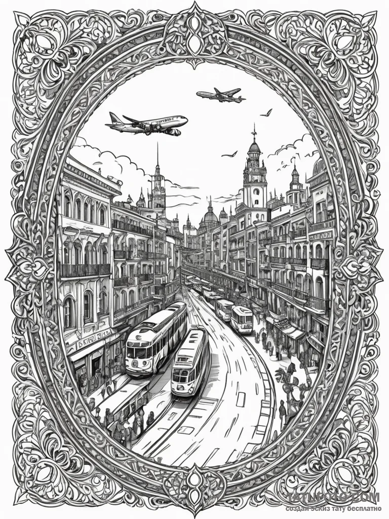 A graphic novel panel of the final airport sc… — эскиз тату (№1752680695_0, 16.07.2025 15:44) — Tatufoto.com