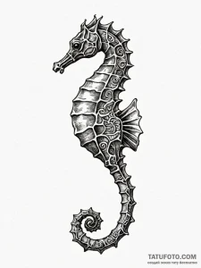 Seahorse, tattoo line art, realistic black an... - эскиз тату (№1752680848_0, 16.07.2025 15:47) — Tatufoto.com