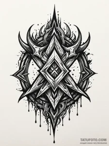 61. tattoo sketch: the rune "chernobog," rend... - эскиз тату (№1752681231_0, 16.07.2025 15:53) — Tatufoto.com