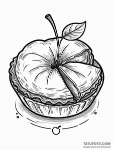 Tattoo sketch 'apple' on one, 'pie' on the ot... - эскиз тату (№1752681387_0, 16.07.2025 15:56) — Tatufoto.com