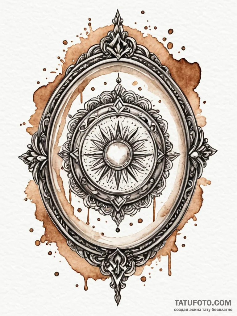 Tattoo design a vintage locket, slightly open... - эскиз тату (№1752681465_0, 16.07.2025 15:57) — Tatufoto.com