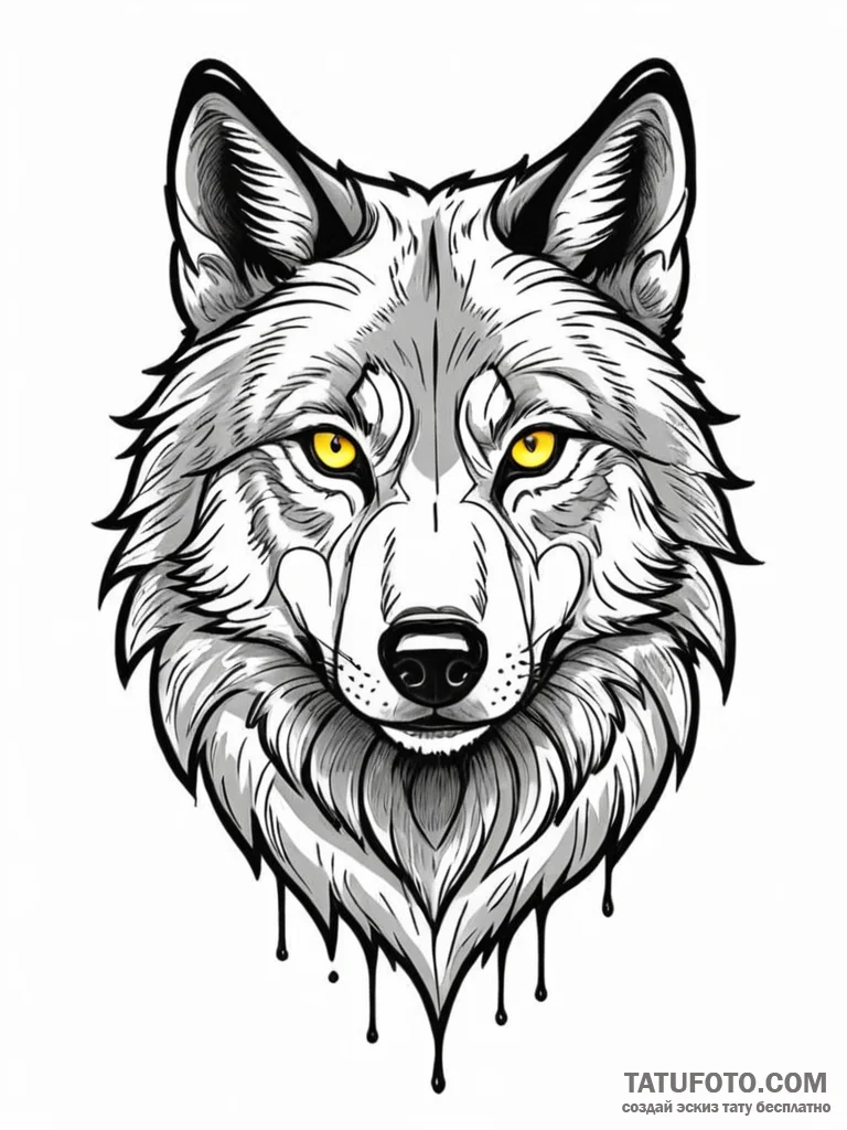Black wolf, tattoo drawing outline, on a clea… — эскиз тату (№1752681699_0, 16.07.2025 16:01) — Tatufoto.com