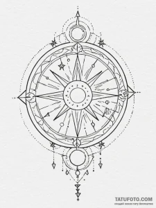 Tattoo design: a stylized kolovrat with subtl... - эскиз тату (№1752681932_0, 16.07.2025 16:05) — Tatufoto.com