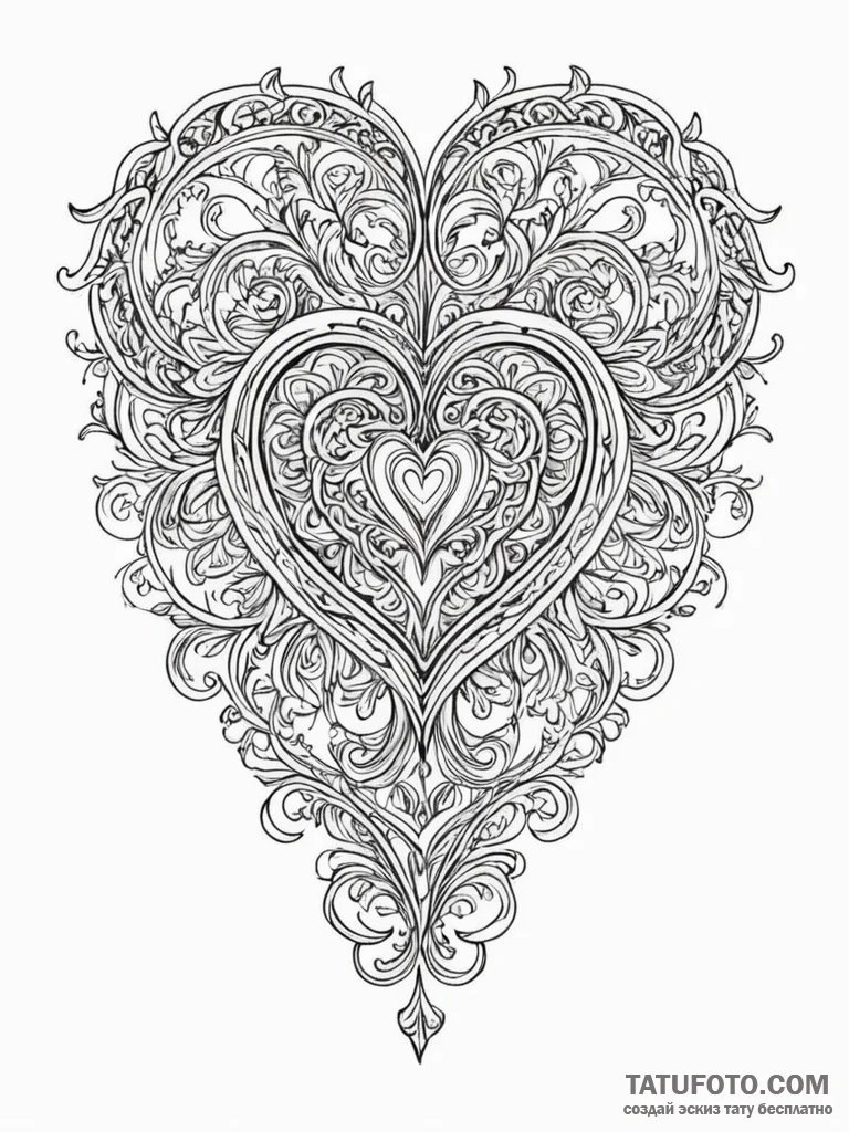 Tattoo design a blackwork heart with a unique... - эскиз тату (№1752682011_0, 16.07.2025 16:06) — Tatufoto.com