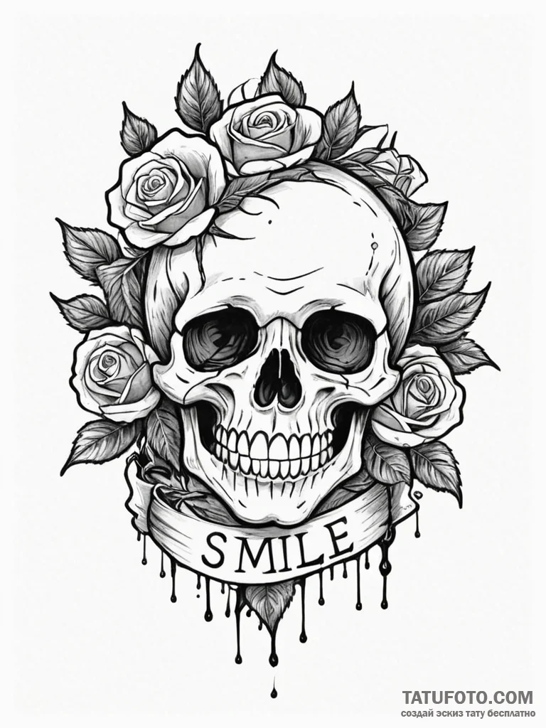 A watercolor sketch of the creepy "smile" fro... - эскиз тату (№1752682244_0, 16.07.2025 16:10) — Tatufoto.com