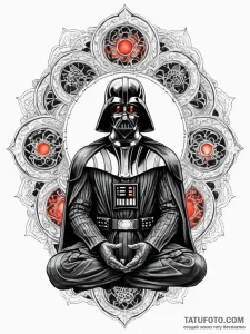 Watercolor sketch of darth vader meditating,... - эскиз тату (№1752682398_0, 16.07.2025 16:13) — Tatufoto.com
