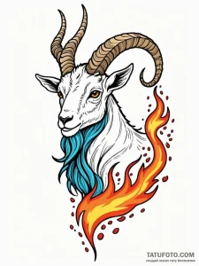 Tattoo design a capricorn goat-fish with a ti... - эскиз тату (№1752682710_0, 16.07.2025 16:18) — Tatufoto.com