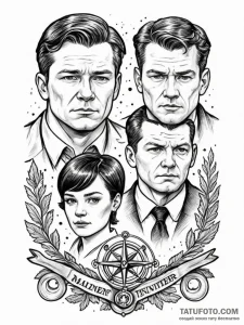 A graphic novel portrait of the main characte... - эскиз тату (№1752683582_0, 16.07.2025 16:33) — Tatufoto.com