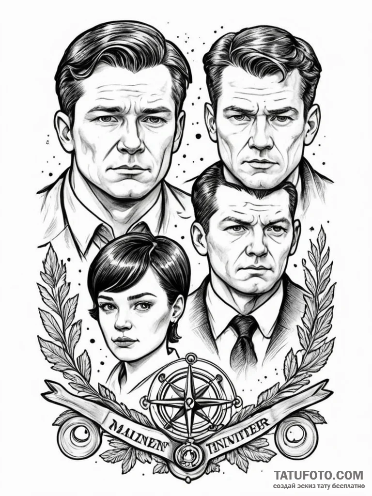 A graphic novel portrait of the main characte... - эскиз тату (№1752683582_0, 16.07.2025 16:33) — Tatufoto.com
