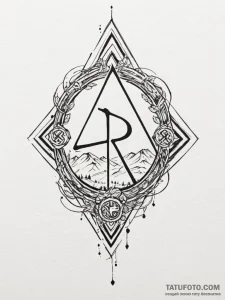 58. tattoo sketch: "mir" rune subtly incorpor... - эскиз тату (№1752683981_0, 16.07.2025 16:39) — Tatufoto.com