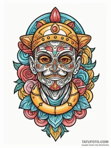 A neo-traditional tattoo of the dalgona candy... - эскиз тату (№1752684448_0, 16.07.2025 16:47) — Tatufoto.com
