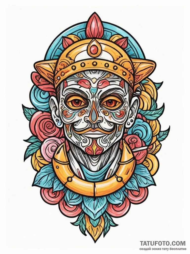 A neo-traditional tattoo of the dalgona candy… — эскиз тату (№1752684448_0, 16.07.2025 16:47) — Tatufoto.com